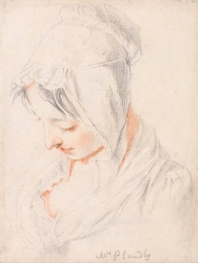 Head of a Woman, Study for The Bible Lesson by Philippe Mercier